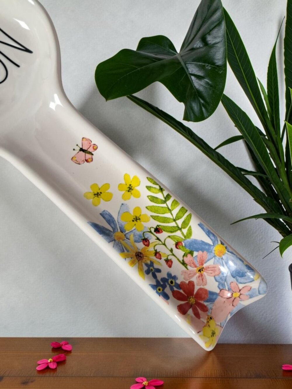Rae Dunn SPOON rest kitchen floral border - Picture 3 of 11